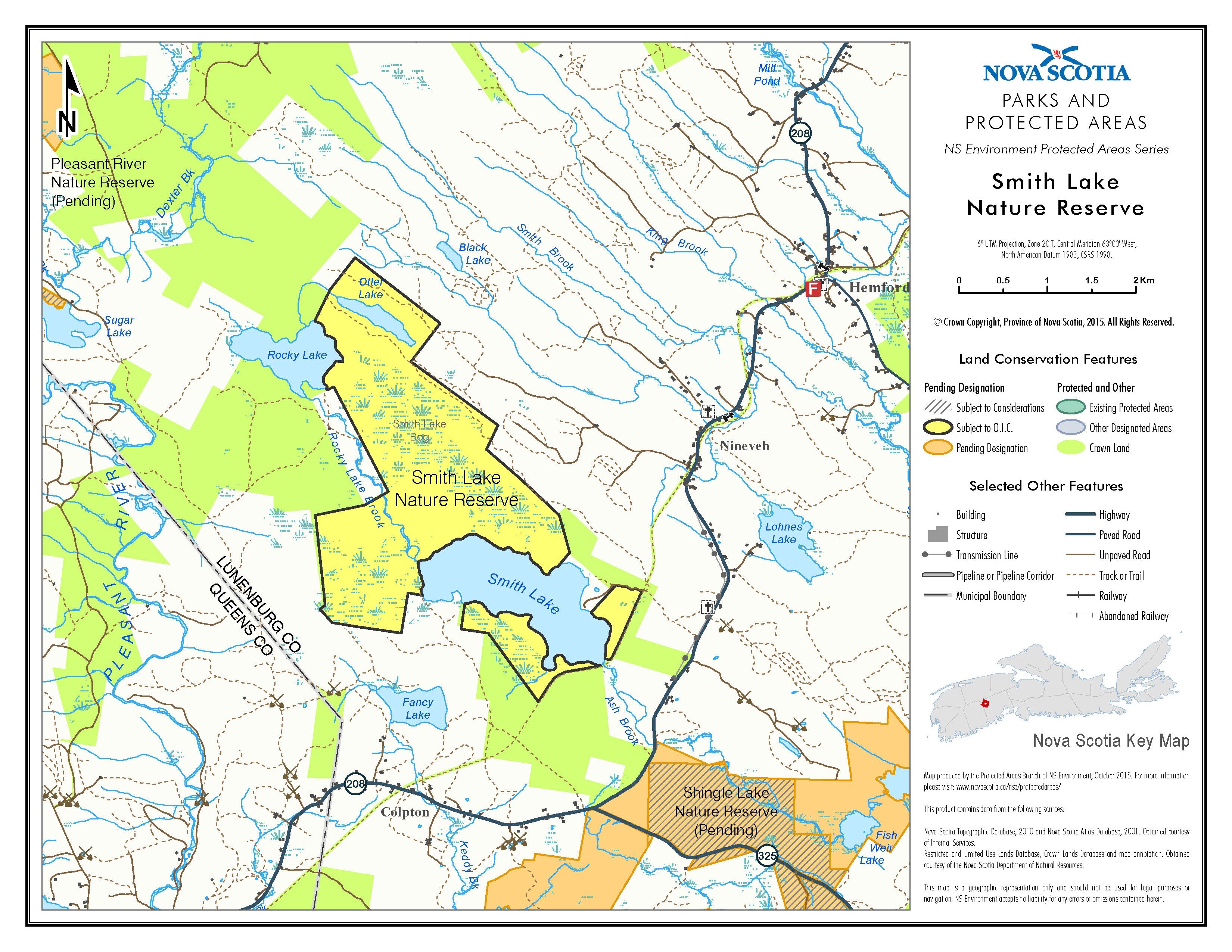 Approximate boundaries of Smith Lake Nature Reserve